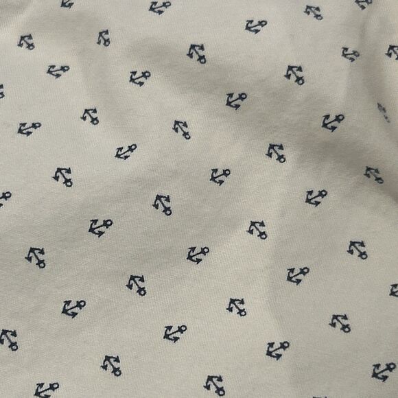 J Crew Always Shirt Mens Large 100% Cotton Anchor Print Cream - Picture 5 of 10